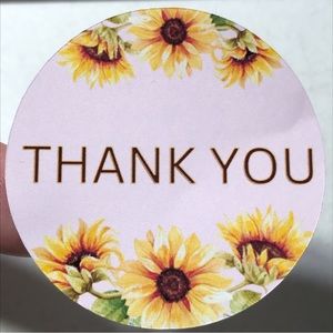 24 thank you sunflower stickers size 2.10”